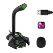 Dynamic Wired Game Condenser Microphone USB Studio Gaming 360 PC Microphone for Computer Desktop Professional Dual Mic LED