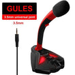 KEXU Wired Microphone USB Studio Gaming 360 Omnidirectionnel PC Microphone for Computer Desktop Professional Dual Mic LED Mic