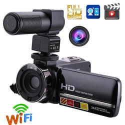1080P Full HD Camcorder Remote Control Infrared Night Vision Camera 24MP 16X Digital Zoom Video Camera w/ Microphone Touchscreen
