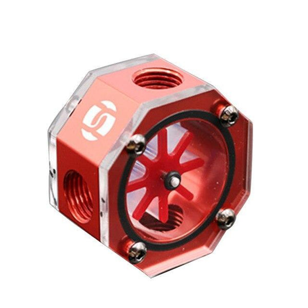 2019 New Octagon Aluminum Acrylic PC Liquid Cooling Water Tank Water-cooling Flow Meter Cooler For Desktop Water Cooling System