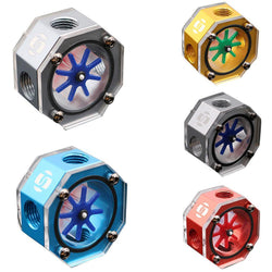2019 New Octagon Aluminum Acrylic PC Liquid Cooling Water Tank Water-cooling Flow Meter Cooler For Desktop Water Cooling System