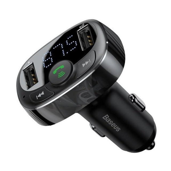 Baseus Dual USB Car Charger with FM Transmitter Bluetooth Handsfree FM Modulator Phone Charger in car For iPhone Xiaomi HUAWEI