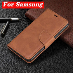 Business Leather Flip Case For Samsung Galaxy S10E S9 S8 Plus S7 Card Holder Phone Cover For S10 J4 J6 Plus A20 A50 A70 A8 2018