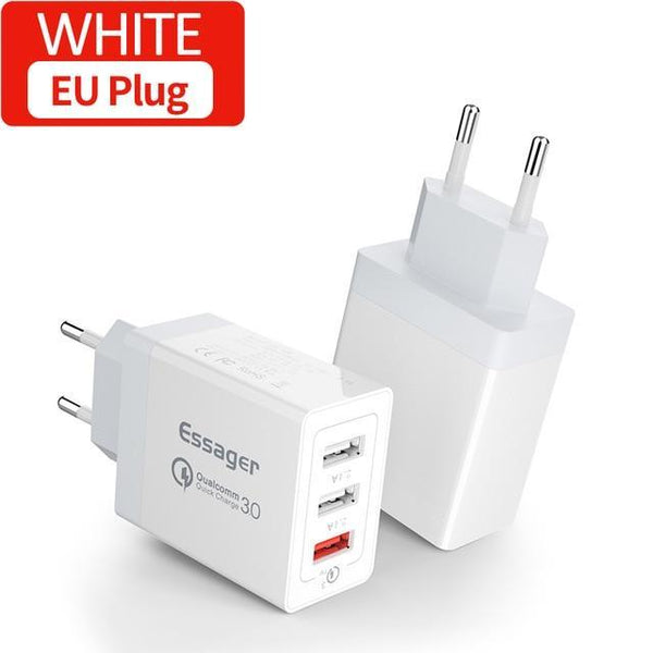 Essager 30W Quick Charge 3.0 Multi USB Charger QC3.0 QC Fast Charger Turbo Wall Charger for iPhone Xiaomi mi 9t Pro Mobile Phone