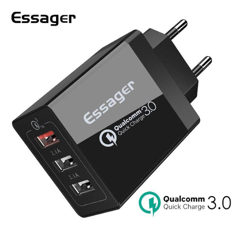 Essager 30W Quick Charge 3.0 Multi USB Charger QC3.0 QC Fast Charger Turbo Wall Charger for iPhone Xiaomi mi 9t Pro Mobile Phone