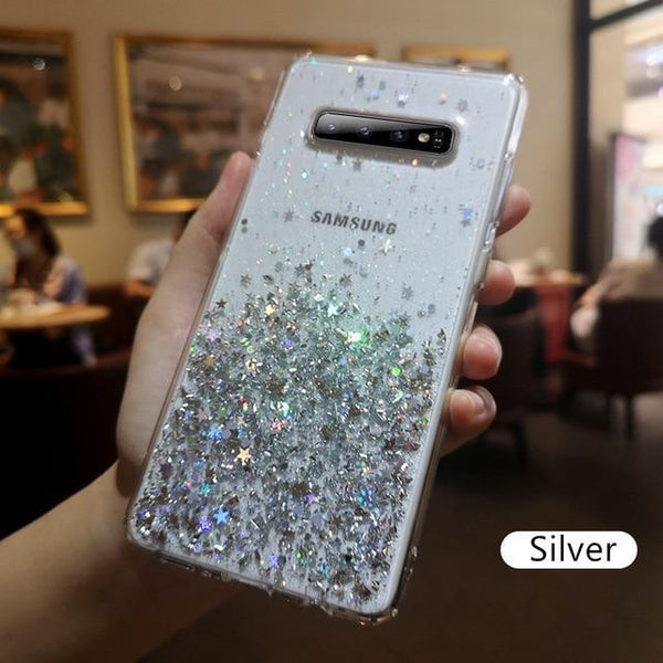 Fashion Bling Glitter Case for Samsung Galaxy S10 S9 S8 Plus S 10 Silicon Crystal Sequins Soft Back Cover Transparent Phone Case