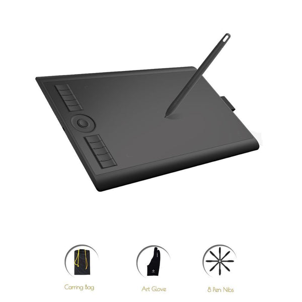 GAOMON M10K 2018 Version 10 x 6.25 Inches Art Digital Graphic Tablet for Drawing with 8192 Level Pen Pressure Passive Stylus