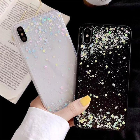 Glitter Sequins stars soft silicone case For Samsung Galaxy A30 A10 A20 A40 S A60 A70 A50 Phone bags J4 J6 2018 Cover A9S A750