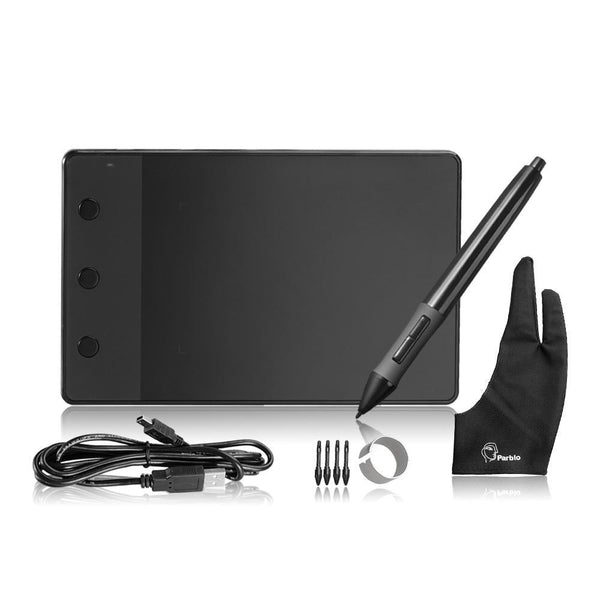 HUION H420 Graphics Tablet 4 x 2.23" Signature Graphics Digital Pen USB Art Drawing Board+Anti-fouling  Glove As Gift