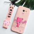 J3 J5 J7 Soft Case for Etui Samsung Galaxy J5 2017 EU Case 3D Kawaii Lanyard silicone Cover for Samsung J3 J5 J7 2016 Phone Case