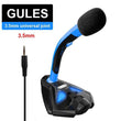 KEXU Wired Microphone USB Studio Gaming 360 Omnidirectionnel PC Microphone for Computer Desktop Professional Dual Mic LED Mic