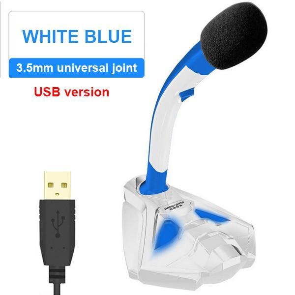 KEXU Wired Microphone USB Studio Gaming 360 Omnidirectionnel PC Microphone for Computer Desktop Professional Dual Mic LED Mic