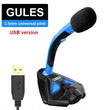 KEXU Wired Microphone USB Studio Gaming 360 Omnidirectionnel PC Microphone for Computer Desktop Professional Dual Mic LED Mic