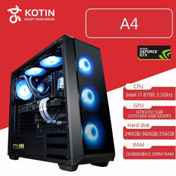 Kotin Gaming PC Desktop Computer Intel Core i7 8700 3.2GHz Hexa Core B360M GTX 1060 5GB 6GB GPU 16GB RAM RGB Light 3 Types