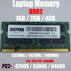 Laptop 2GB 2Rx8 PC2-5300S 667MHz DDR2 RAM 4GB DDR2 800MHz PC2 6400S 1GB Notebook Memory Support DDR2 533mhz PC2- 4200S Computer