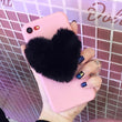 Lovely 3D Furry Love Hearts Cute hair Phone Case For iphone X XS XR XS MAX 6 6S 7 7Plus 8 8Plus 5S Fashion Soft TPU Back Cover