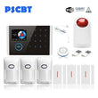 PSCBT WIFI GSM Wireless Home Business Burglar Security Alarm System APP Control Siren PIR Window Smoke Sensor Doorbell Linkage