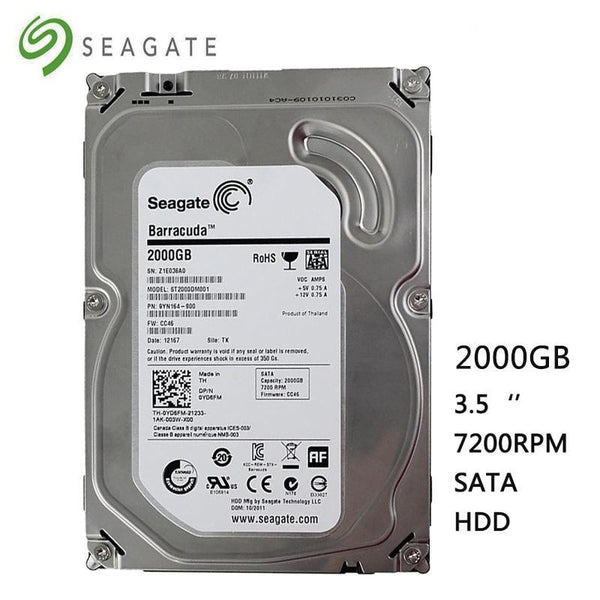 Seagete hard disk 2TB desktop computer HDD 3.5" 7200RPM 64MB  SATA 2000GB 6Gb/s for Desktop Internal Hard Drives Free Shipping