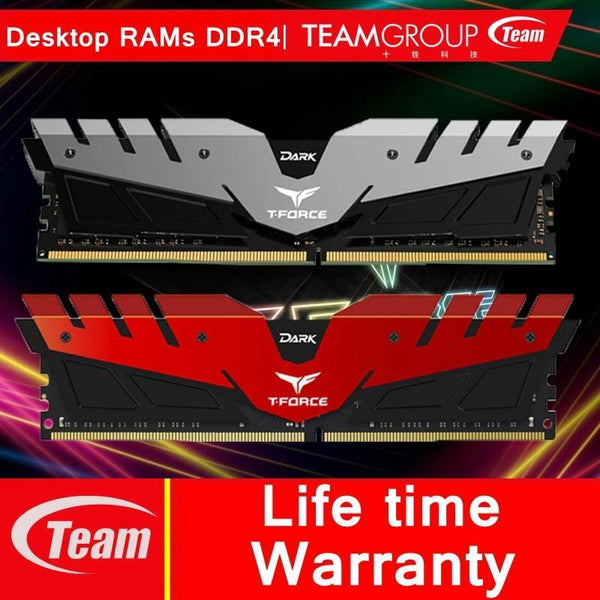 Team Group DARK series DDR4 Desktop memory 4G 8G 16G computer RAMs overlocking memory module 288 pins 2400/3000/3200 MHz RAMs