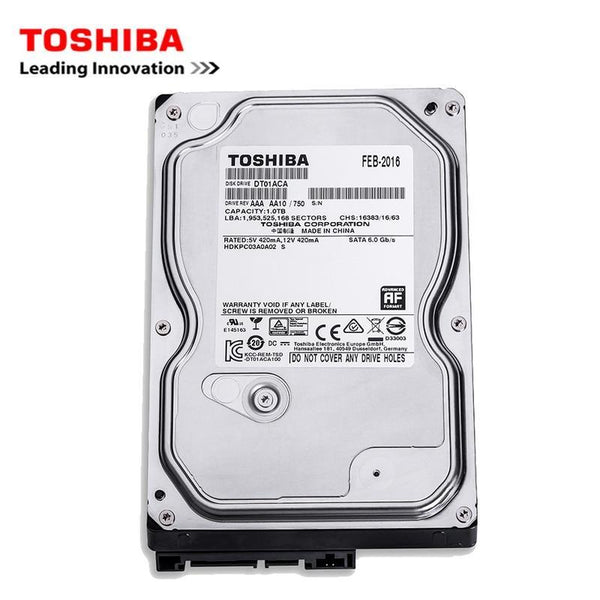 Toshiba brand 1000GB desktop computer 3.5" internal mechanical hard disk SATA2/SATA3 6Gb/s hard disk 1TB HDD 7200RPM 32MB buffer