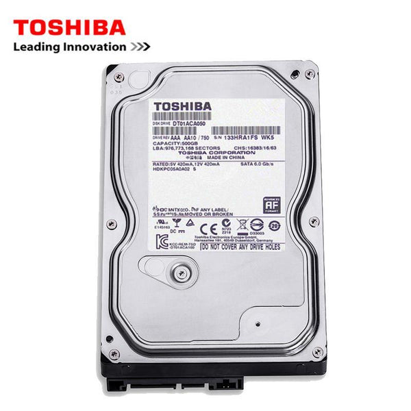 Toshiba brand 500GB desktop computer 3.5" internal mechanical hard disk SATA2-SATA3 3Gb-6Gb / s hard disk 500 GB 7200 RPM buffer