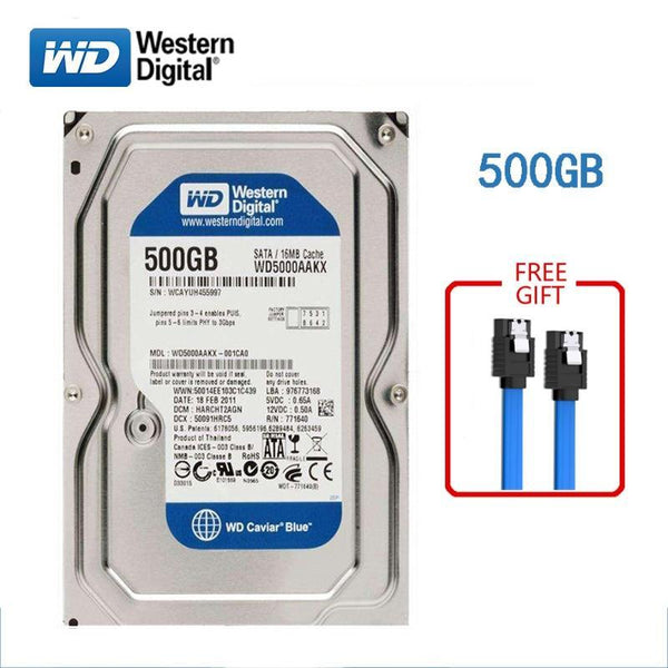 WD BLUE brand 500GB internal hard disk 3.5" 7200RPM SATA3 HDD 6Gb/s 500G HD hard disk for desktop computers free shipping