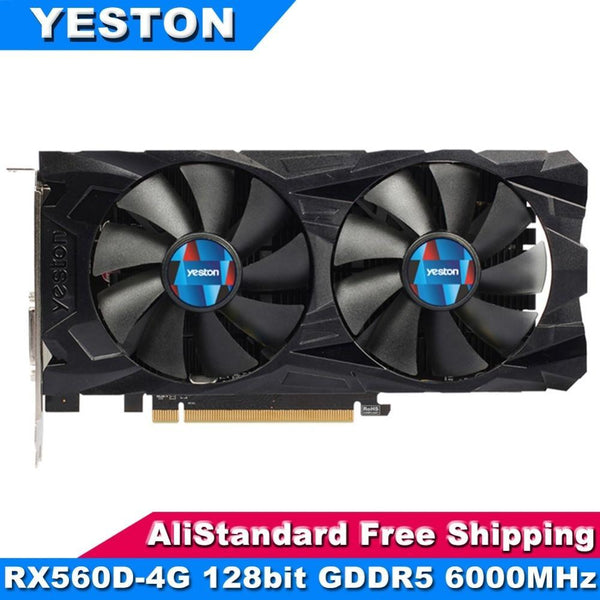 Yeston RX560D-4G Graphics Cards 128bit GDDR5 6000MHz Gaming Desktop Computer Video Graphics Cards Support DVI-D HDMI DP for AMD